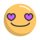 Smiley med hjerteøjne